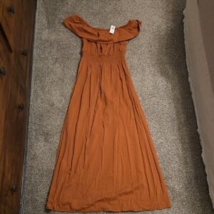 Old Navy Off-Shoulder Brown Maxi Dress